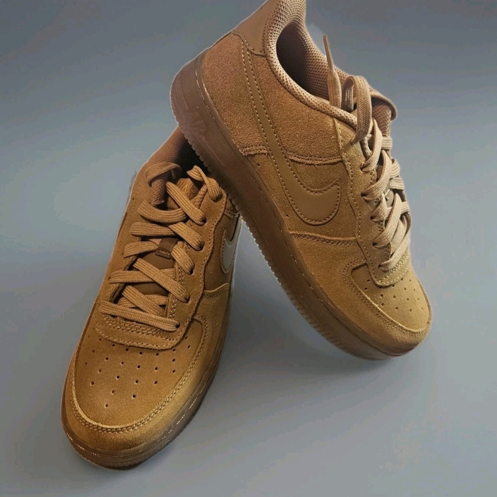 Nike Air Force 1 LV8 3 (GS) Wheat/Gum Light Brown Big Kids SIZE 5 NEW - Picture 6 of 9